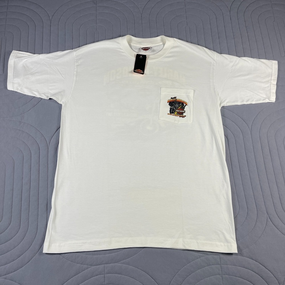 VTG Harley Davidson Mens Shirt XL White Roadhouse Stage 2005 Summerfest USA NWT - Picture 2 of 12